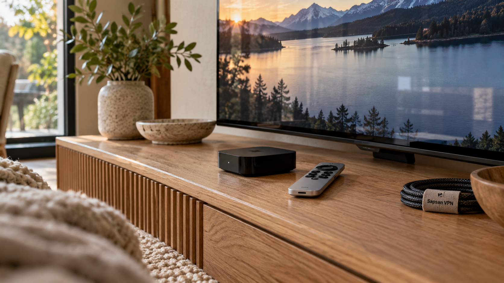 VPN для Apple TV — тематическая иллюстрация